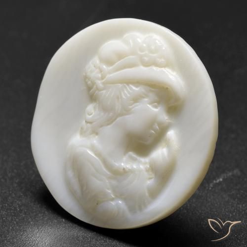 Madreperla Blanco perlado natural de 13.87 ct, Redondo, Opaco