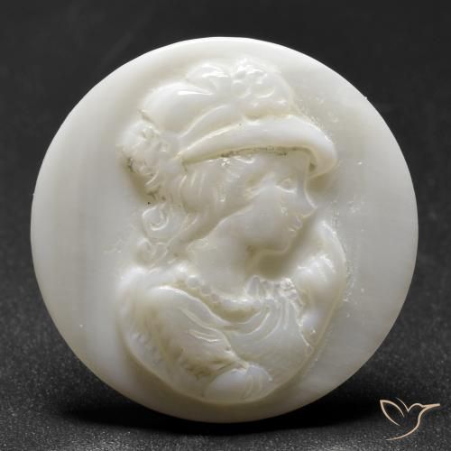 17.23ct Natural Blanco perlado Madreperla, Redondo, Opaco