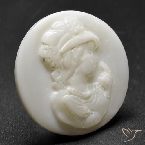 Madreperla Blanco perlado natural de 17.23 ct, Redondo, Opaco