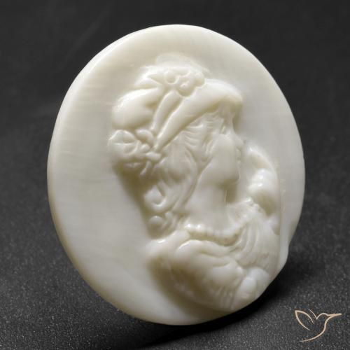 Madreperla Blanco perlado natural de 14.32 ct, Redondo, Opaco
