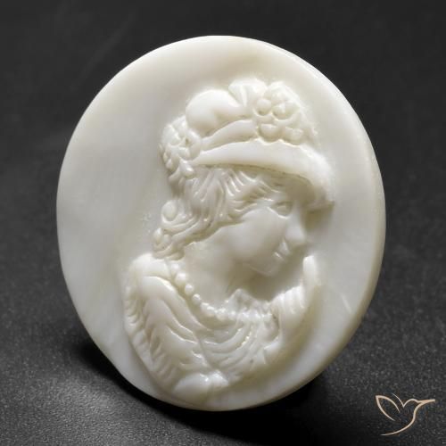 Madreperla Blanco perlado natural de 13.49 ct, Redondo, Opaco