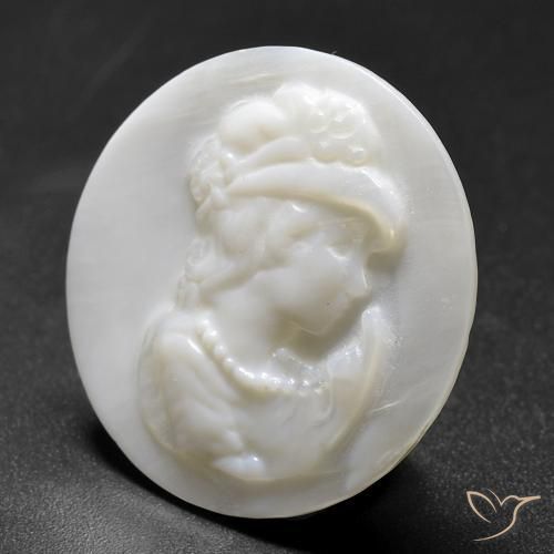 10.14ct Natural Blanco perlado Madreperla, Redondo, Opaco