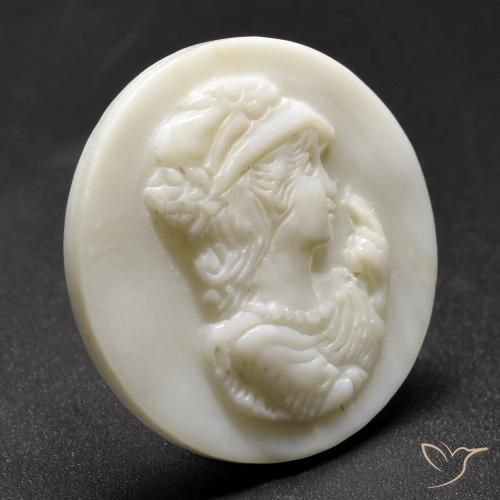 Madreperla Blanco perlado natural de 16.21 ct, Redondo, Opaco