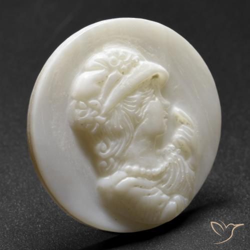 Madreperla Blanco perlado natural de 17.41 ct, Redondo, Opaco