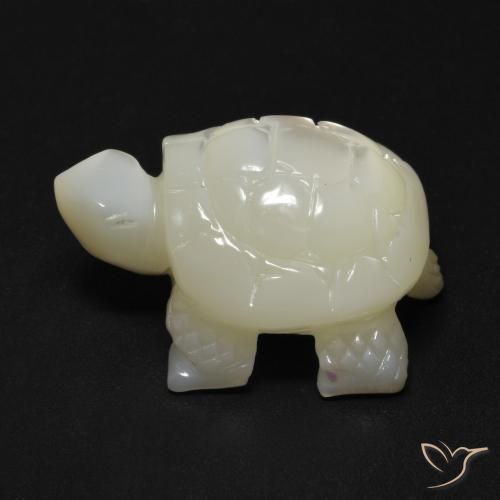 Madreperla Blanco perlado natural de 21.41 ct, Elegante, Opaco