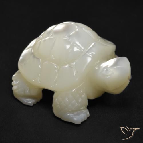 21.64ct Natural Blanco perlado Madreperla, Elegante, Opaco