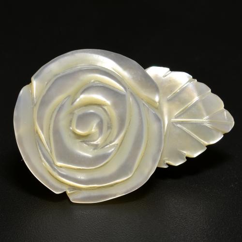 Nácar blanco natural de 16,68 ct, corte flor, opaco