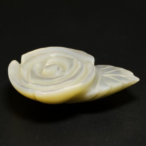 Nácar blanco natural de 16,68 ct, corte flor, opaco