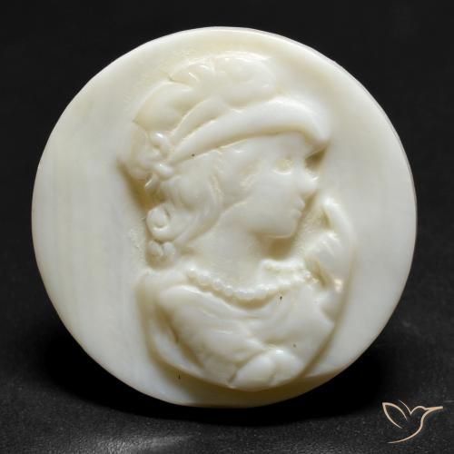 19.39ct Natural Blanco crema Madreperla, Redondo, Opaco