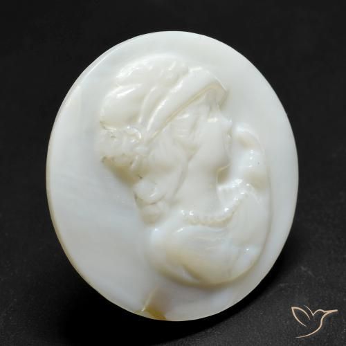 Madreperla Blanco perlado natural de 13.70 ct, Redondo, Opaco