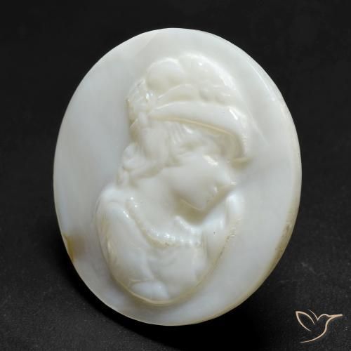 Madreperla Blanco perlado natural de 13.70 ct, Redondo, Opaco