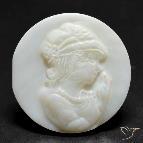 14.15ct Natural Blanco perlado Madreperla, Redondo, Opaco