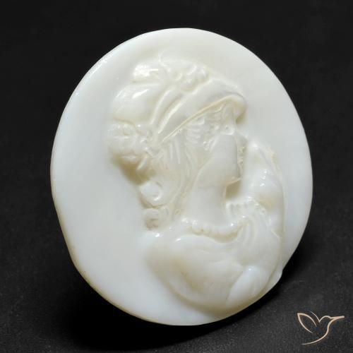 Madreperla Blanco perlado natural de 14.15 ct, Redondo, Opaco