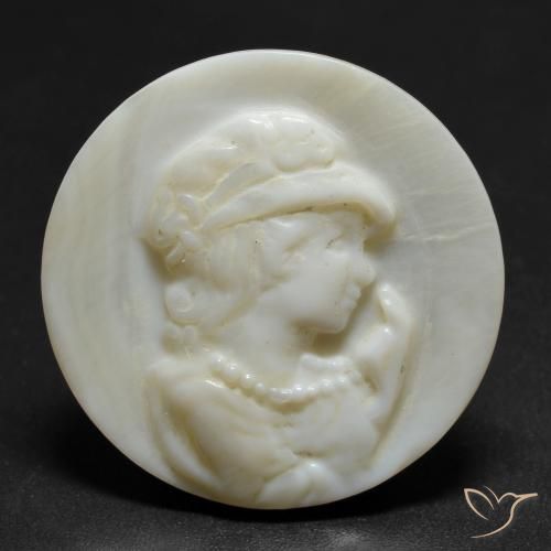 11.45ct Natural Blanco cálido Madreperla, Redondo, Opaco
