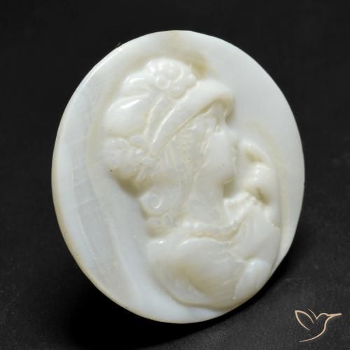 Madreperla Blanco perlado natural de 12.47 ct, Redondo, Opaco