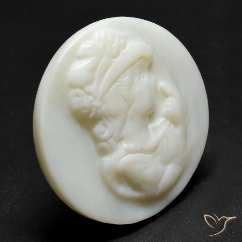 Madreperla Blanco perlado natural de 16.47 ct, Redondo, Opaco