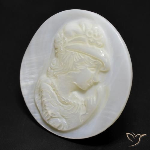 Madreperla Blanco perlado natural de 12.98 ct, Redondo, Opaco