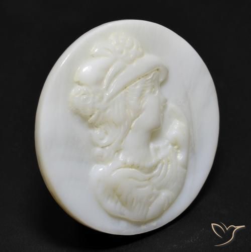 Madreperla Blanco perlado natural de 14.89 ct, Redondo, Opaco