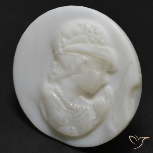 Madreperla Blanco perlado natural de 13.54 ct, Redondo, Opaco