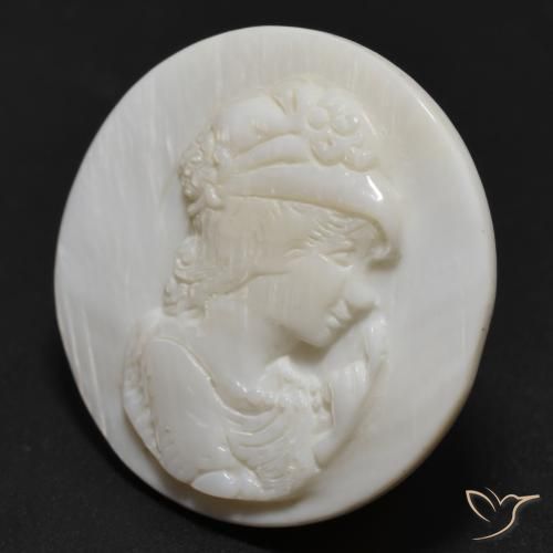 Madreperla Blanco natural de 14.64 ct, Redondo, Opaco