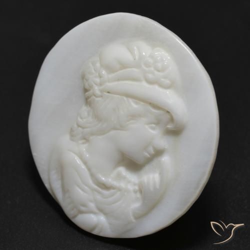 Madreperla Blanco perlado natural de 12.15 ct, Redondo, Opaco