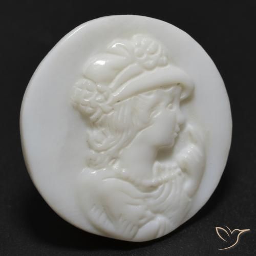 Madreperla Blanco perlado natural de 12.15 ct, Redondo, Opaco