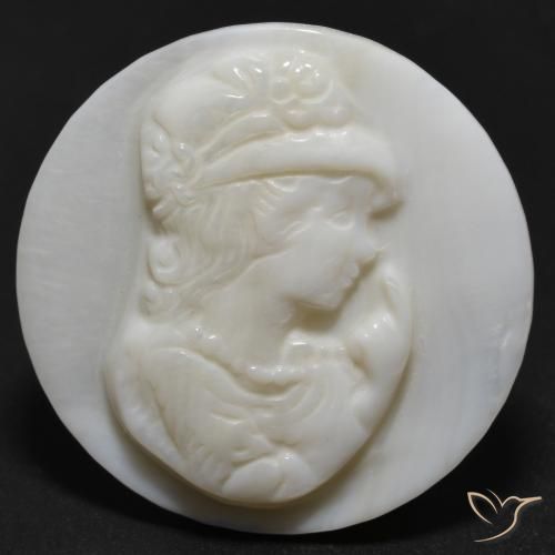 14.15ct Natural Blanco perlado Madreperla, Redondo, Opaco