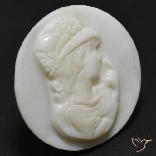 Madreperla Blanco perlado natural de 14.15 ct, Redondo, Opaco