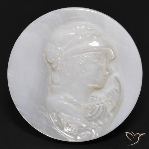 17.46ct Natural Blanco perlado Madreperla, Redondo, Opaco