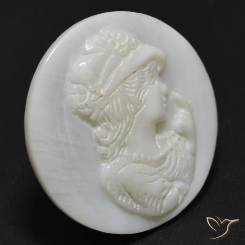 Madreperla Blanco perlado natural de 12.97 ct, Redondo, Opaco