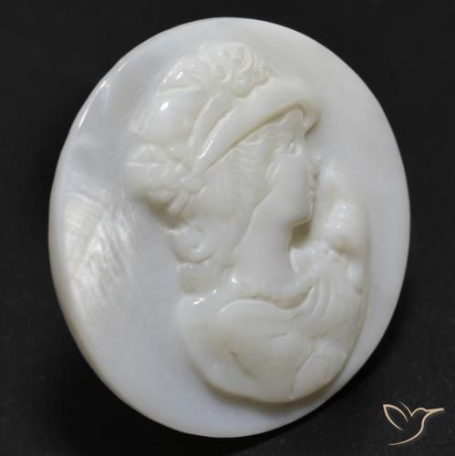 Madreperla Blanco perlado natural de 12.91 ct, Redondo, Opaco