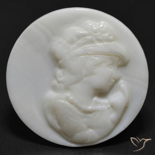 11.66ct Natural Blanco perlado Madreperla, Redondo, Opaco