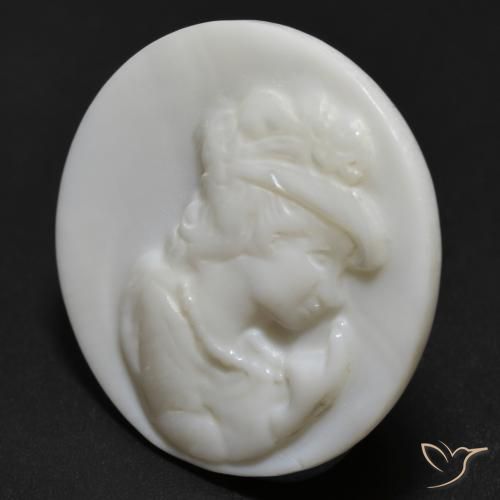 Madreperla Blanco perlado natural de 11.66 ct, Redondo, Opaco