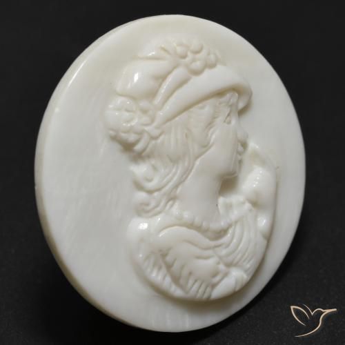 Madreperla Blanco perlado natural de 17.11 ct, Redondo, Opaco