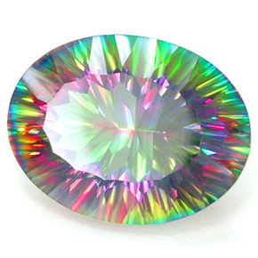 Cuarzo Místico Arcoíris superior natural de 7.93 ct, Corte Óvalo, IF