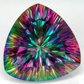 Cuarzo místico multicolor natural de 26,73 ct, trillón, IF