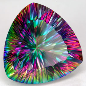 Cuarzo místico multicolor natural de 26,73 ct, trillón, IF