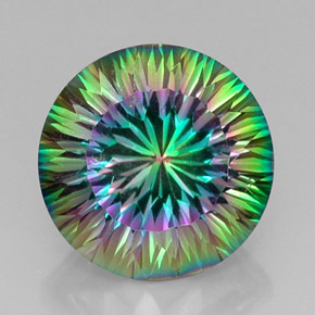 Cuarzo místico multicolor natural de 13,32 ct, corte redondo, VVS