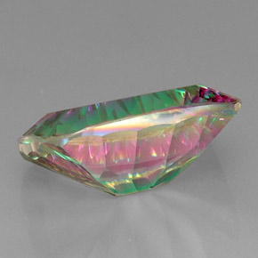 Cuarzo Místico Arcoíris superior natural de 21.66 ct, corte esmeralda, VVS