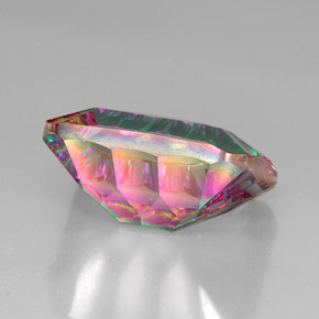Cuarzo místico multicolor natural de 21,30 ct, corte esmeralda, VVS