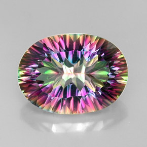Cuarzo místico multicolor natural de 13,18 ct, corte óvalo, VVS