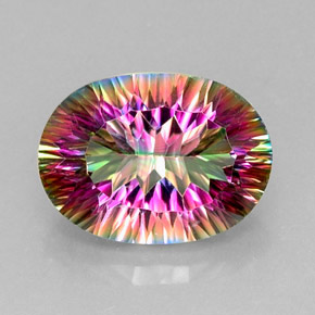 Cuarzo místico multicolor natural de 13,17 ct, corte óvalo, VVS