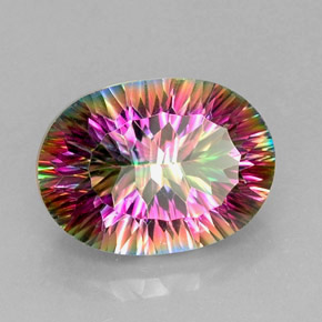 Cuarzo místico multicolor natural de 13,17 ct, corte óvalo, VVS