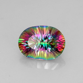Cuarzo místico multicolor natural de 13,12 ct, corte óvalo, VVS