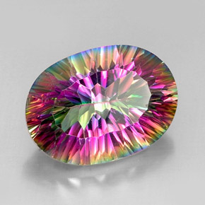 Cuarzo místico multicolor natural de 12,54 ct, corte óvalo, VVS