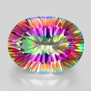 Cuarzo místico multicolor natural de 13,00 ct, corte óvalo, VVS