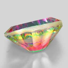 Cuarzo místico multicolor natural de 13,00 ct, corte óvalo, VVS