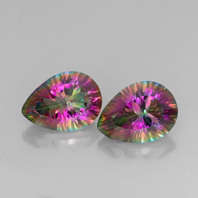 Gemas de cuarzo místico multicolor natural de  ct, en forma de pera, VVS