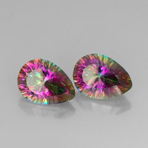 Gemas de cuarzo místico multicolor natural de  ct, en forma de pera, VVS