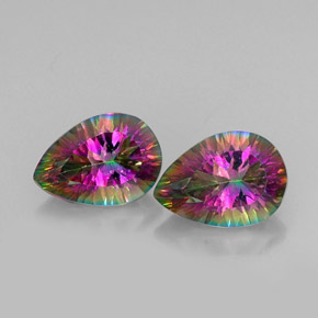 Gemas de cuarzo místico multicolor natural de  ct, en forma de pera, VVS